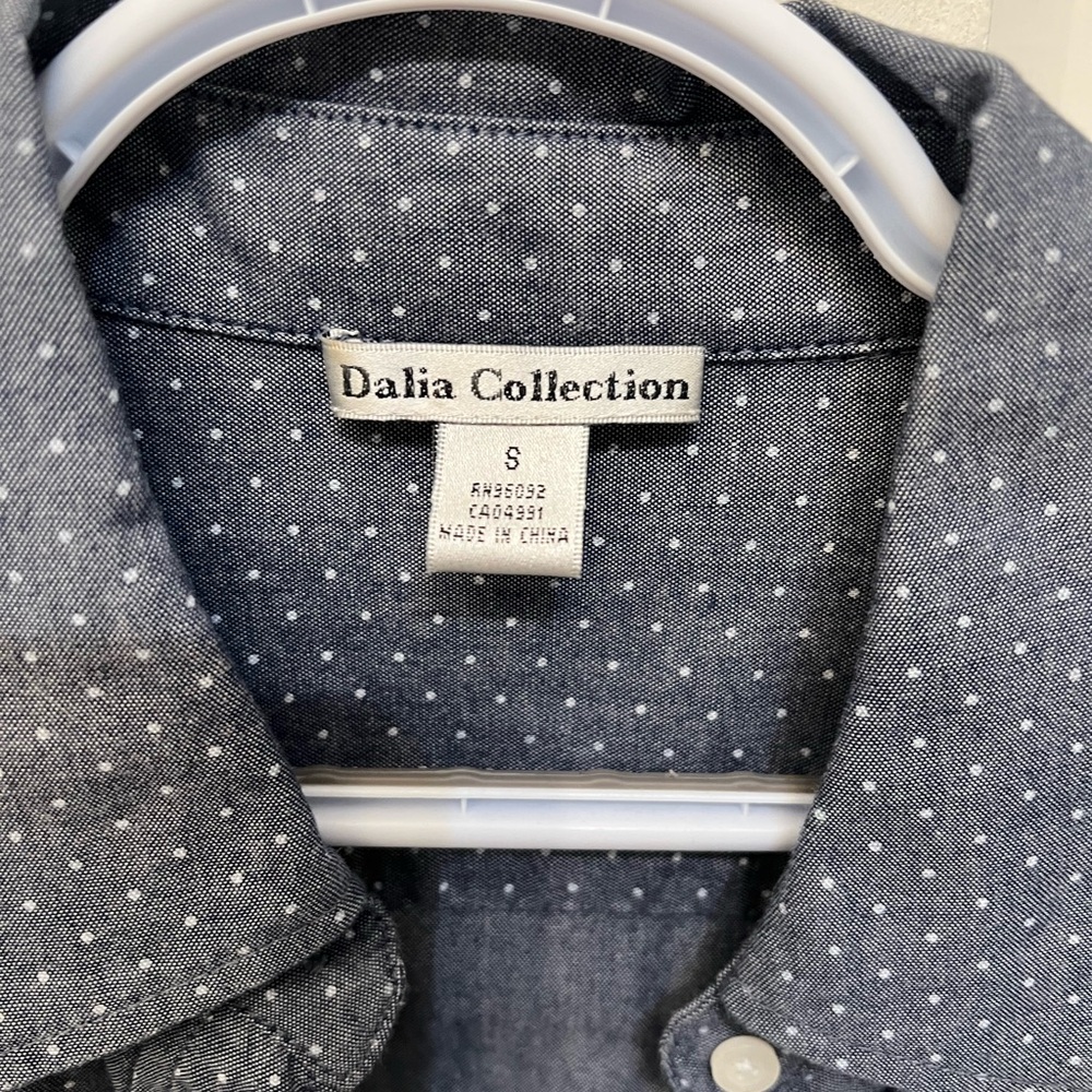 Dalia Collection women’s Gray Polka Dot Shirt